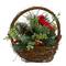 12" Red Cardinal with Foliage in Twig Basket Decoration